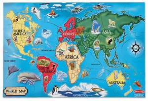 World Map Floor (33 PC) de Melissa & Doug