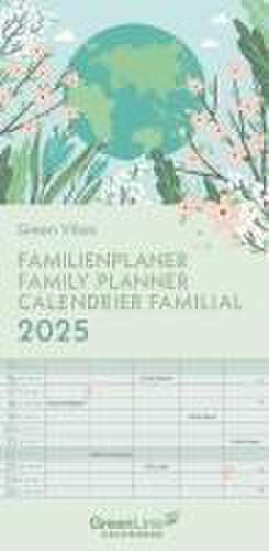 GreenLine Green Vibes 2025 Familienplaner - Familien-Kalender - Kinder-Kalender 22x45 de Neumann Verlage