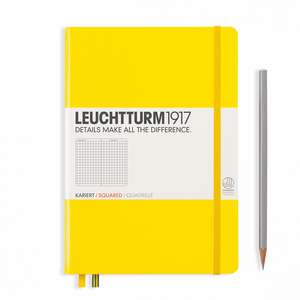 Agendă nedatată Leuchtturm Medium (A5): Lemon, pagini cu pătrățele