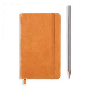 Agendă nedatate Leuchtturm din piele naturală (rigid cover, in a gift box): Cognac, Pocket, pagini albe