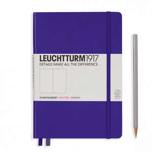 Agendă nedatată Leuchtturm Medium (A5): Violet, pagini punctate