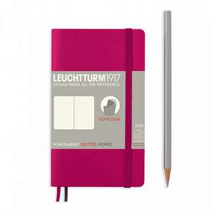 Agendă nedatată Leuchtturm Pocket (A6): Berry, pagini punctate