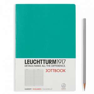 Agendă nedatată Leuchtturm Jottbook: Emerald, Medium, pagini cu pătrățele