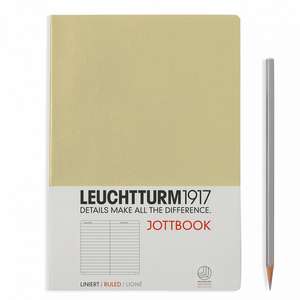 Agendă nedatată Leuchtturm Jottbook: Sand, Medium, pagini liniate