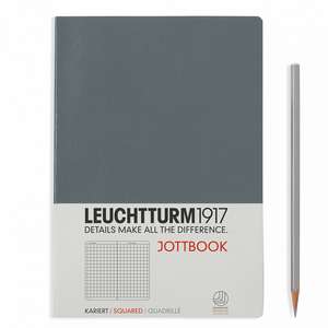 Agendă nedatată Leuchtturm Jottbook: Antracit, Medium, pagini cu pătrățele