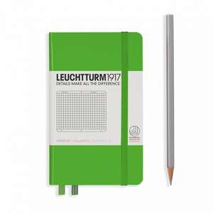 Agendă nedatată Leuchtturm Pocket (A6): Fresh Green, pagini cu pătrățele