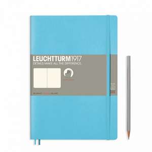 Agendă nedatată Leuchtturm Composition (B5): Ice Blue, pagini albe