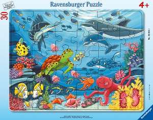 Ravensburger Kinderpuzzle - Unten im Meer - 30-48 Teile Rahmenpuzzle für Kinder ab 4 Jahren