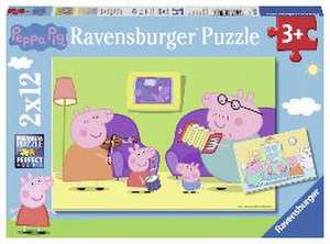 Children's puzzle 2x12 Teile - Peppa Wutz - Zuhause bei Peppa