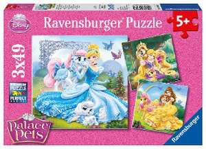 Disney Palace Pets: Belle, Cinderella und Rapunzel. Puzzle 3 x 49 Teile