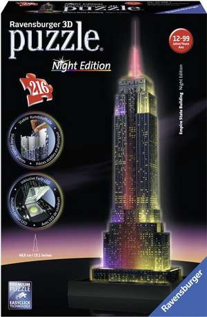 Empire State Building bei Nacht. 3D Puzzle 216 Teile