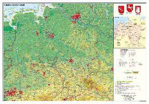 Niedersachsen physisch 1:460 000 de Heinrich Stiefel