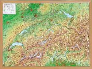 Relief Schweiz 1:500.000 mit Naturholzrahmen de André Markgraf