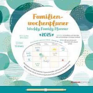 Familien Wochenkalender Dots 2025 - Familien-Timer - Termin-Planer - Kinder-Kalender - Familien-Kalender - 30,5x30,5 de Alpha Edition