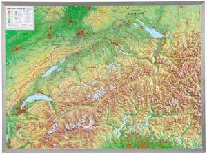 Schweiz 1 : 500 000 mit Aluminium Rahmen de André Markgraf