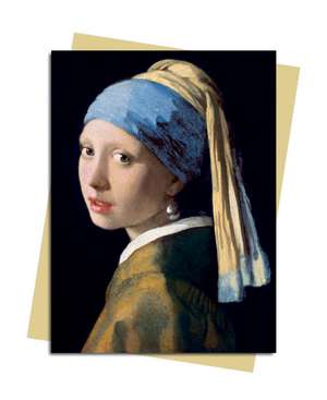 Johannes Vermeer: Girl With a Pearl Earring Greeting Card: Pack of 6 de Flame Tree Studio