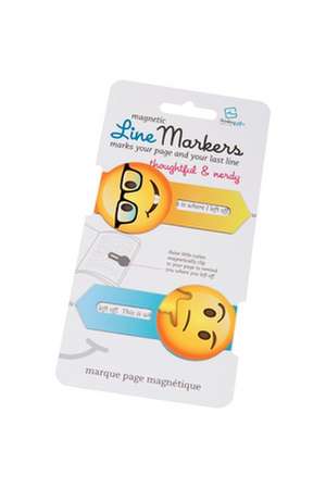 Line Markers (Emoji/Thoughtful&Nerdy) | Magnetische Lesezeichen | 2er Set