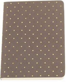 Shimmer Small Gold Polka Taupe A6 Notebo