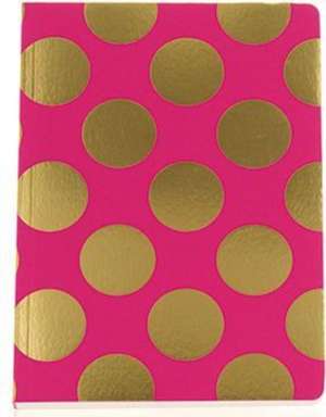 Shimmer Large Gold Polka Magenta A5 Note