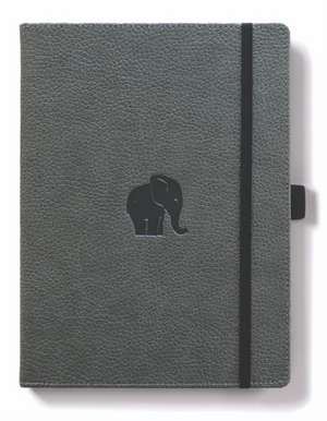 Dingbats* Wildlife A5 Grey Elephant Notebook - Squared