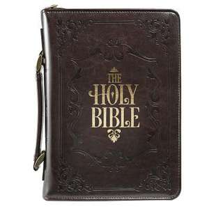 Bible Cover - Lux-Leather - Holy Bible - Brown - Medium