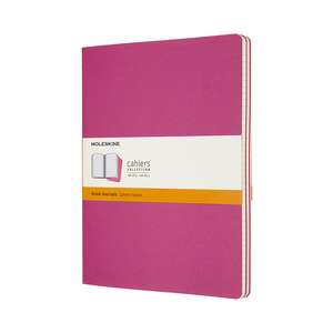 Set Of 3 Moleskine Extra Large Ruled Cahier Journals: Kinetic Pink de Moleskine