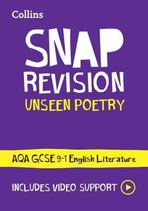 AQA Unseen Poetry Anthology Revision Guide de Collins Gcse