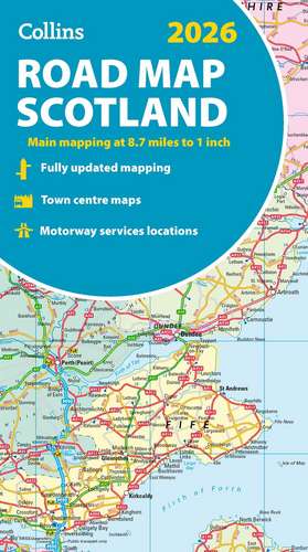 2026 Collins Road Map of Scotland de Collins Maps