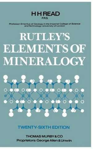 Rutley’s Elements of Mineralogy de Frank Rutley