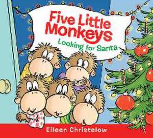 Five Little Monkeys Looking for Santa Board Book de Eileen Christelow