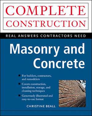 Masonry and Concrete de Christine Beall