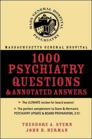 Massachusetts General Hospital 1000 Psychiatry Questions and Annotated Answers de Theodore Stern