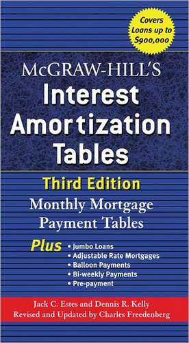 McGraw-Hill's Interest Amortization Tables: Monthly Mortgage Payment Tables de Jack C. Estes