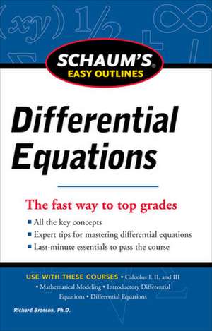 Schaum's Easy Outline of Differential Equations, Revised Edition de Richard Bronson