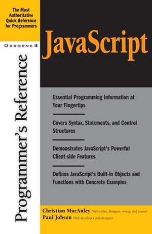 JavaScript Programmer's Reference de Christian Macauley