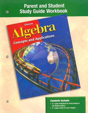 Algebra: Concepts and Applications, Parent and Student Study Guide Workbook de McGraw-Hill