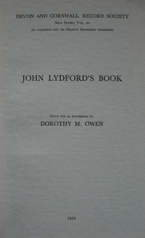 John Lydford's Book de Dorothy M Owen