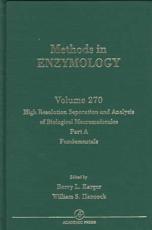 High Resolution Separation and Analysis of Biological Macromolecules, Part A: Fundamentals de John N. Abelson