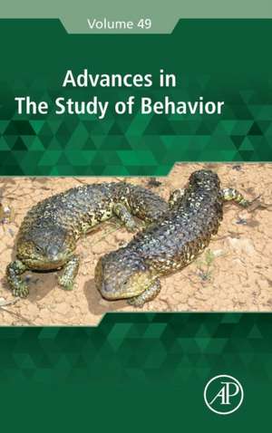 Advances in the Study of Behavior de Marc Naguib