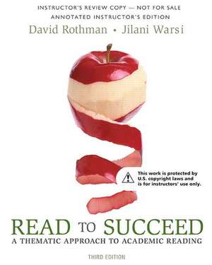 Read to Succeed de David Rothman