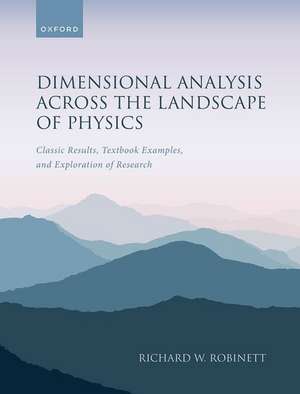 Dimensional Analysis Across the Landscape of Physics: Classic Results, Textbook Examples, and Exploration of Research de Richard W. Robinett