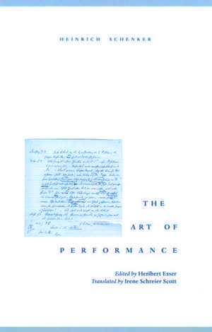 The Art of Performance de Heinrich Schenker