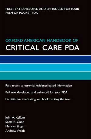 Oxford American Handbook of Critical Care for PDA de John A. Kellum