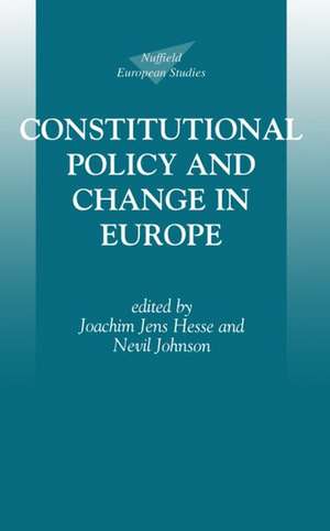 Constitutional Policy and Change in Europe de Joachim Jens Hesse