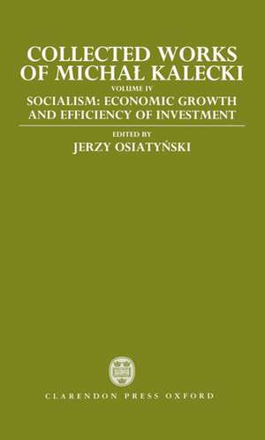 Collected Works of Michal Kalecki: Volume IV: Socialism: Economic Growth and Efficiency of Investment de Michal Kalecki