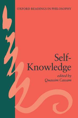 Self-Knowledge de Quassim Cassam