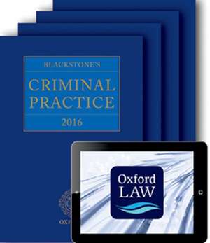 Blackstone's Criminal Practice 2016 (book, all supplements, and digital pack) de Professor David Ormerod QC (Hon)