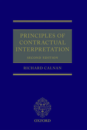 Principles of Contractual Interpretation de Richard Calnan