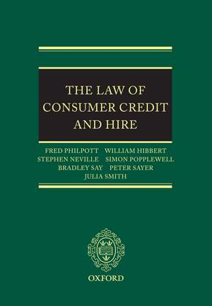 The Law of Consumer Credit and Hire de Fred Philpott