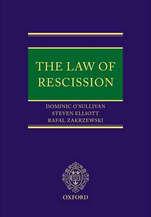 The Law of Rescission de Dominic O'Sullivan